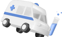 The VITROS mobile laboratory car with a sample tube
